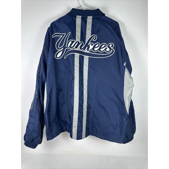 Majestic New York Yankees Jacket Mens XXL Navy Full Zip Nylon FLAWS READ - Picture 10 of 14